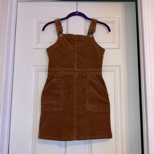 Target corduroy rust brown dress youth large 10/12 with pockets and buckles